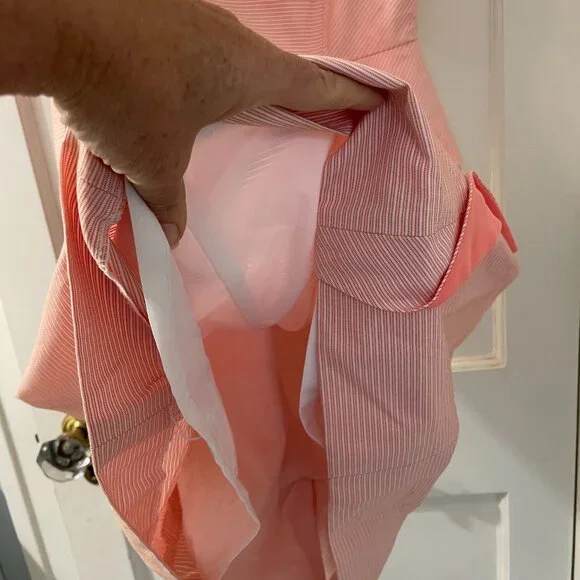 Antonio Melani Celina Dress Size 6 Peach Tank dress ruffle front - Picture 6 of 7